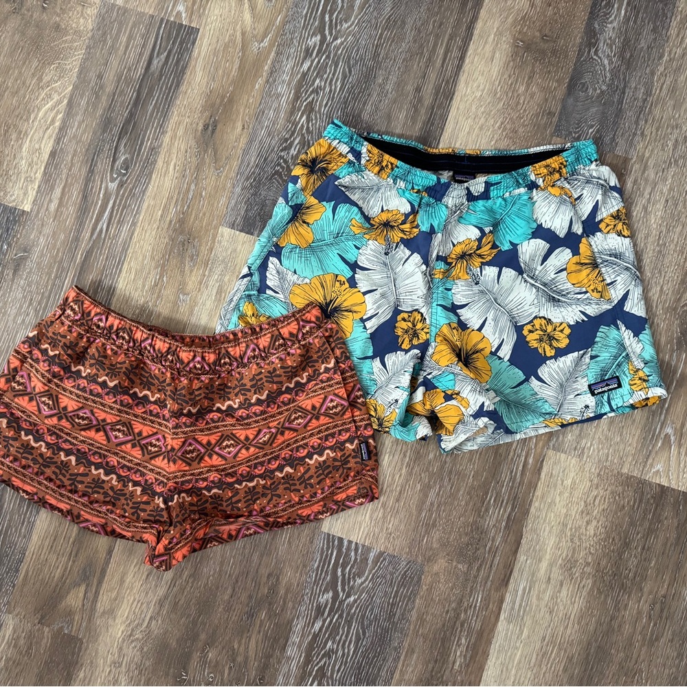 Women's Barely Baggies Shorts Size M Mangrove Tiki Henna Brown Rust Surf Swim - Picture 15 of 15
